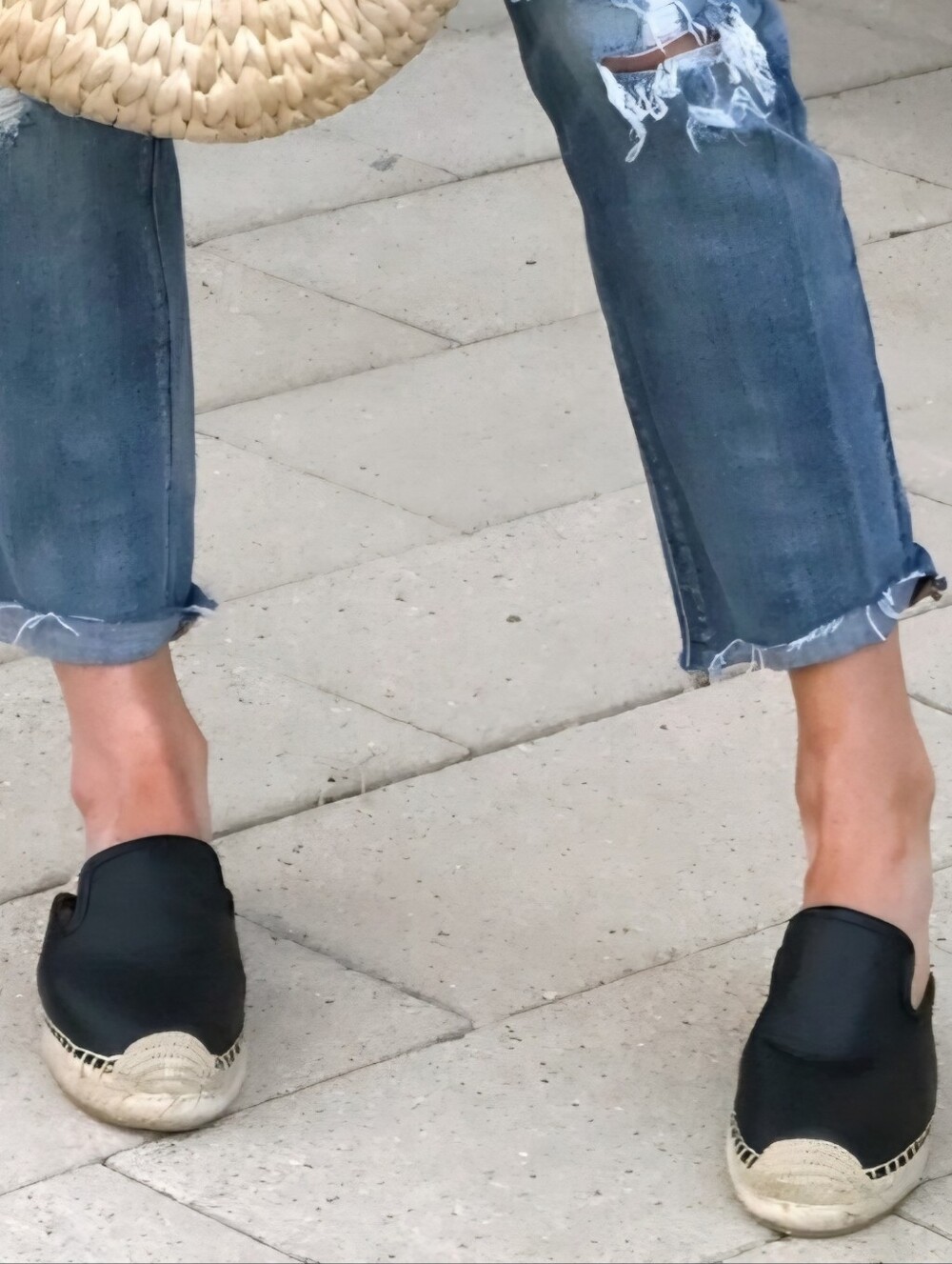 Sam Edelman Kerry Black Leather Espadrille Mules 7 Preppy capsule wardrobe basic